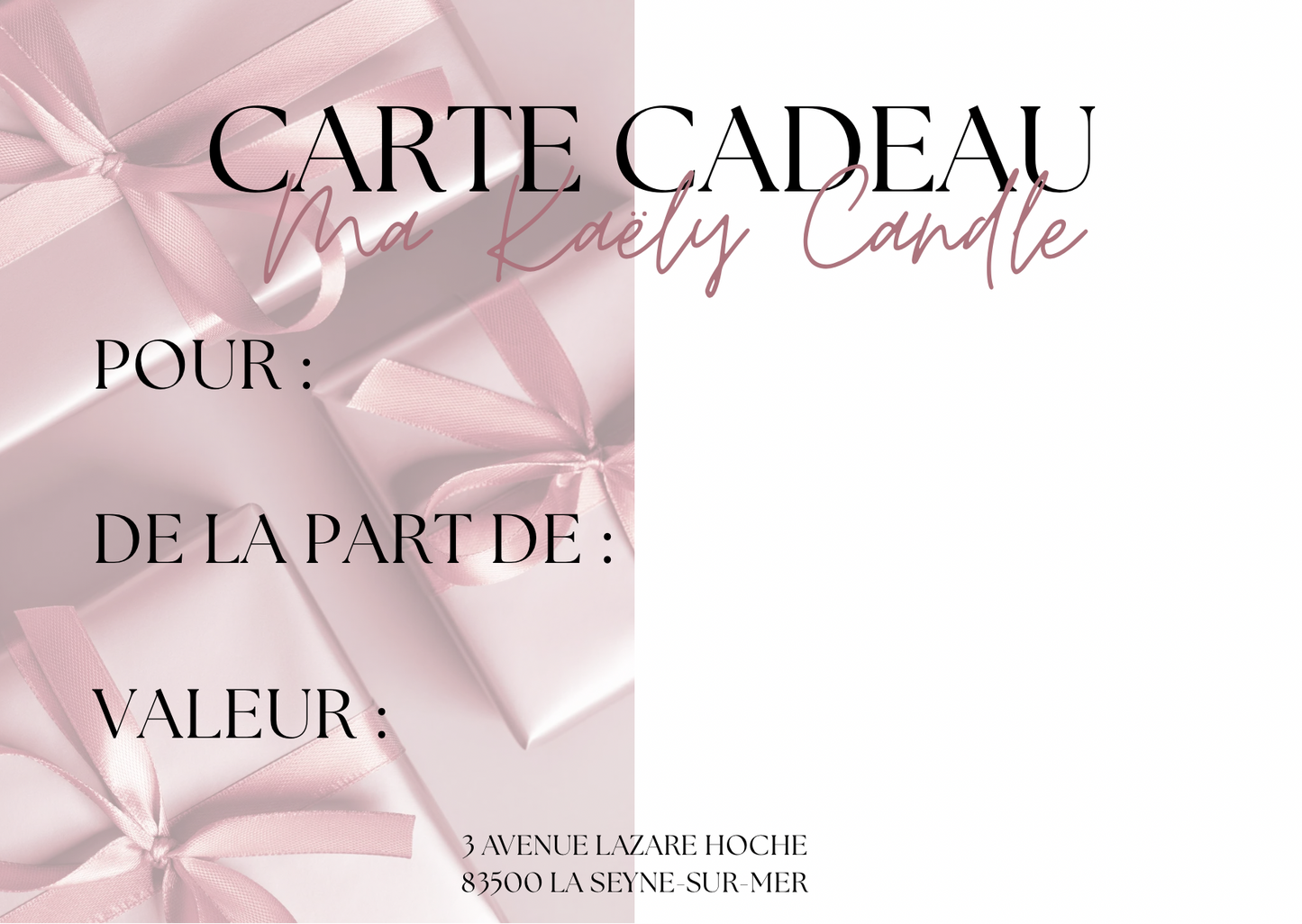 CARTE CADEAU MA KAËLY CANDLE.